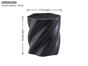 English Elm 19.69'' Petal Shaped Fiberglass Drum Side Table Sculptural Organic Modern Living Room W2664P462012
