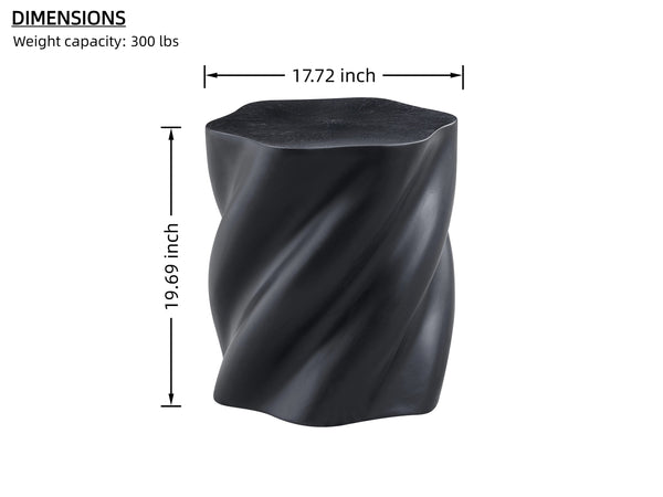 English Elm 19.69'' Petal Shaped Fiberglass Drum Side Table Sculptural Organic Modern Living Room W2664P462012