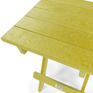 English Elm Riverstone Recycled Hdpe Folding Outdoor Bistro Table Weatherproof Patio Balcony Yellow B2745P409698