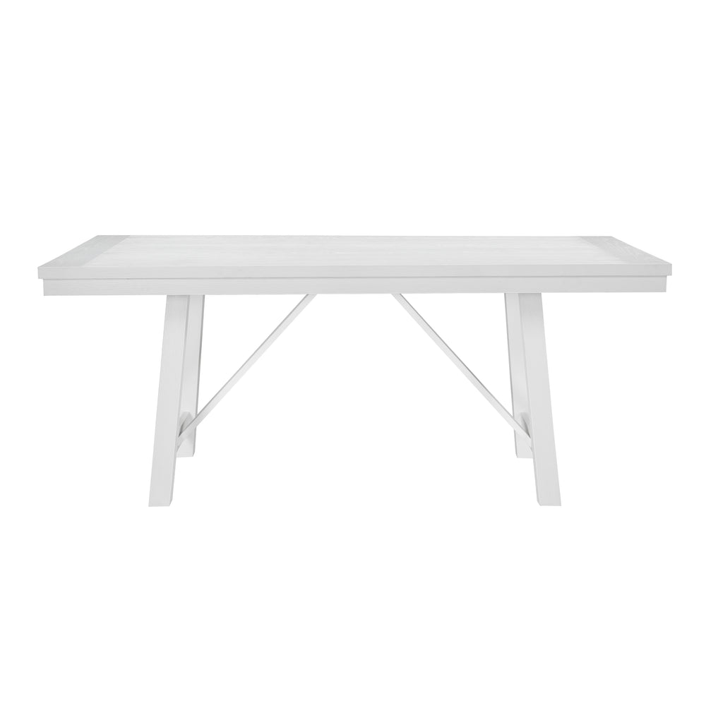 English Elm Contemporary Oak Veneer Farmhouse Dining Table White Finish Seats Six Kitchen B011P188440