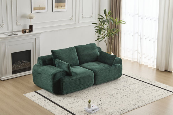 English Elm Modern 2-Seater Memory Foam Sofa - Pet-Friendly Corduroy Loveseat, Cloud Comfort, No Assembly! W3723P346959