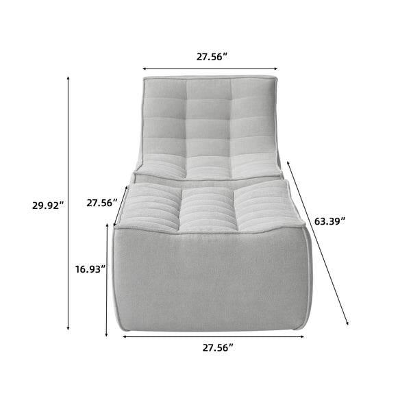 English Elm Caterpillar Classic Floor Sofa - Cozy Light Gray Chenille Single-Seater For Stylish Relaxation B341P321112