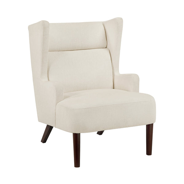 English Elm Contemporary Chenille Wingback Accent Chair with Solid Wood Legs, High-Density Foam Comfort Lounge Beige 30.5 L x 28.5 W x 17.5 H B011P304419