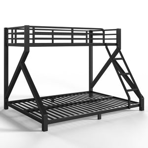 English Elm Twin Xl Over Queen Metal Bunk Bed Low Profile Steel Frame for Guest Rooms W5305S00032