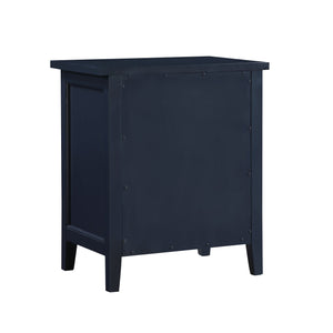 English Elm Luca 3-Drawer Nightstand with Dovetail Drawers and Metal Glides, Tapered Legs, No Assembly Required Dark Blue B050P376949