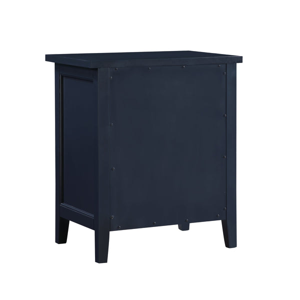 English Elm Luca 3-Drawer Nightstand with Dovetail Drawers and Metal Glides, Tapered Legs, No Assembly Required Dark Blue B050P376949