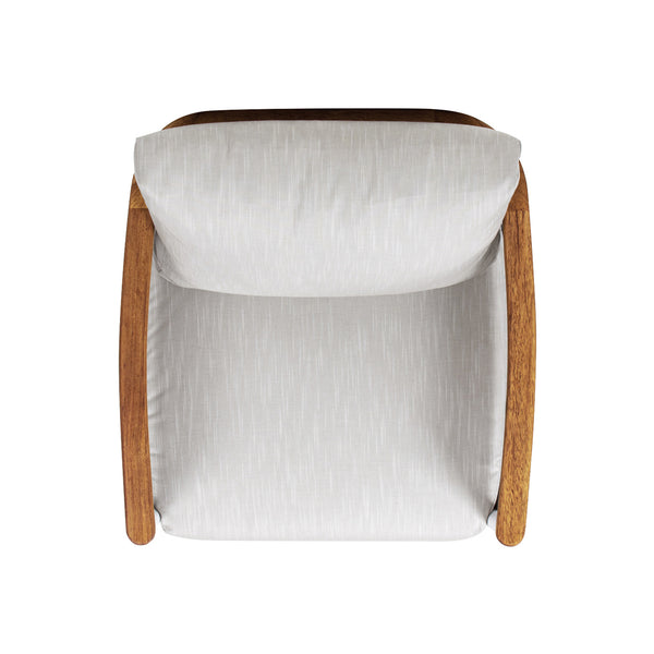 English Elm Jennifer Taylor Home - Rhodes 29" Upholstered Teak + Powder-Coated Aluminum Patio Arm Chair Birch Gray Chenille Cushions Durable Weather-Resistant Stylish Comfort for Outdoor Lounges B2719P321037