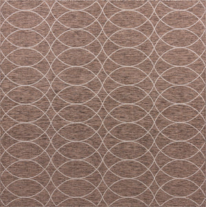 Unique Loom Outdoor Trellis Gitter Machine Made Trellis Rug Brown, Ivory 10' 0" x 10' 0"