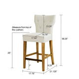 Madison Park Avila Transitional Tufted Back Counter Stool FPF20-0531 Cream