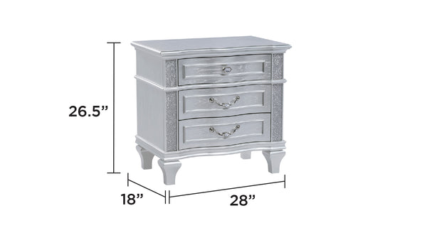 English Elm Mystic Modern 4Pc King Bedroom Set With Upholstered Led Headboard, Dresser, Mirror & Nightstand B009S01672
