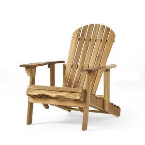 English Elm Malibu Acacia Wood Reclining Adirondack Chair with Built-in Footrest for Outdoor Lounging 57345.00NTLS