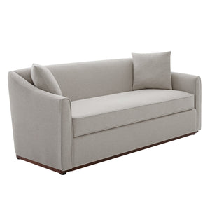 English Elm Modern Chenille Three Seater Sofa with Rubberwood Base and Wrap Around Arms for Living Room Grey N763S000110E