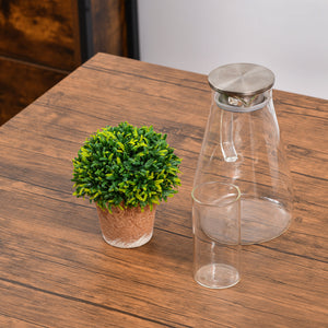 English Elm HOMCOM Industrial Counter Height Bar Table Set for 4 with Stools, Walnut MDF Top & Metal Frame (4) W2225S00045