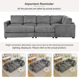 English Elm 121.3" Sectional Couch Sofa Bed Modular Sofa With Two Movable Ottomans For Living Room (Old Sku:N719S001640E), Gray