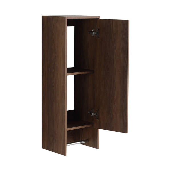 English Elm 12 Inch Wall Mounted Storage Cabinet Soft Close Door Ebony Wood Finish Bathroom W1972P457984