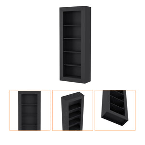 English Elm Melbourne 70.3" Black Bookcase with 5 Deep Open Shelves, Ergonomic Particle Board Storage Unit B128S00172