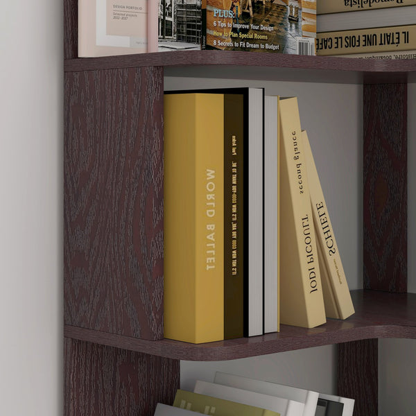 English Elm 90cm L-shaped Corner Bookcase Open Mdf Shelving Unit for Office or Bedroom W2899P444158