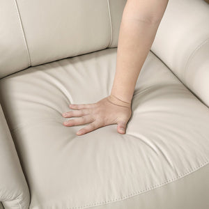 English Elm Luxury Premium Leather Recliner with 360° Swivel, Gentle Glide, High-Density Foam & Pocket Coils taupe 36 L x 30.5 W x 26 H B011P395827