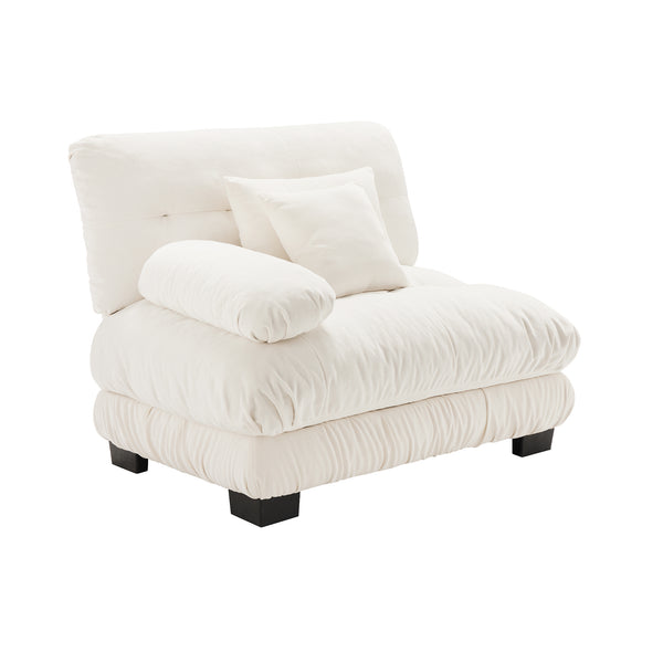English Elm 27 Modular Left Facing Armless Sofa Section Chenille Upholstered Living Room Piece W714P253468
