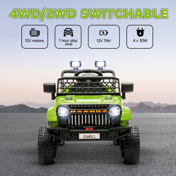 English Elm Qaba 12v Four Motor Kids Electric Ride on Truck with Trailer and Parent Remote W2225P249885