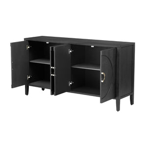 English Elm U_Style Elegant Fir Veneer Storage Cabinet With Textured Finish - Perfect For Living Room & Entryway N711P235226B-GIGA