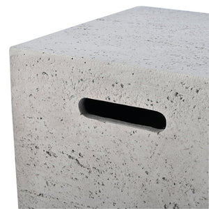 English Elm U_style Rectangular Outdoor Propane Fire Pit Mgo Set with Tank Cover Table Black,Light Gray WY000498AAB