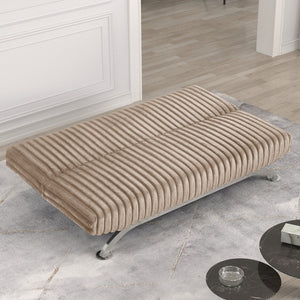 English Elm Futon Modern convertible sofa bed with chrome-reinforced metal legs, foam cushions, sleek engineered frame taupe 45 L x 72 W x 9 H B2741P363832