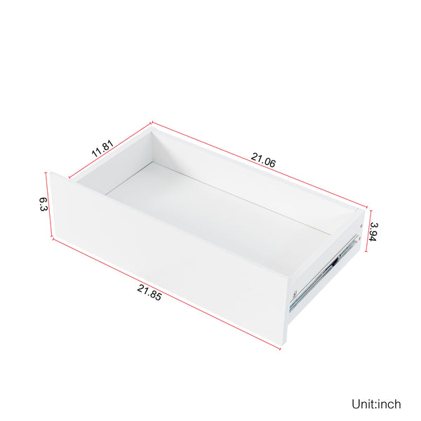 English Elm 63" Large Kitchen Hutch Cabinet with Microwave Shelf, 4 Doors & Drawers, Cable Management Storage White W331S00167