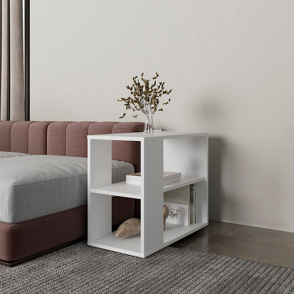 English Elm Zenda White Sideboard with Casters – Engineered Wood Storage Cabinet, Modern Compact Organizer (90) B092P286122