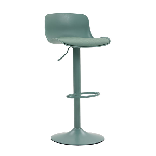English Elm Bar Stools Set of 2 Adjustable Swivel Pu Leather Kitchen Island Seating with Back Mint Green W676P358684