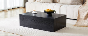 English Elm 39.3*23.6*11.8 Low Profile Mdf Coffee Table Black Wood Grain Finish Modern Living Room W1151P433600