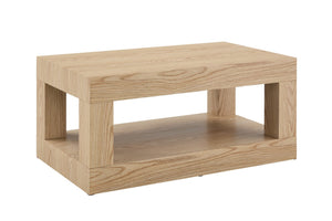 English Elm Modern Two Tier Rectangular Coffee Table with Open Shelf Mdf Living Room Storage W3875P389552