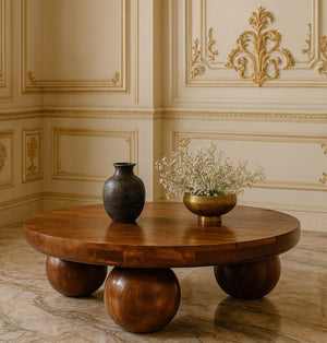 English Elm Solid Mango Wood Coffee Table Warm Chestnut Finish Block Legs Modern Living Room B182P186235