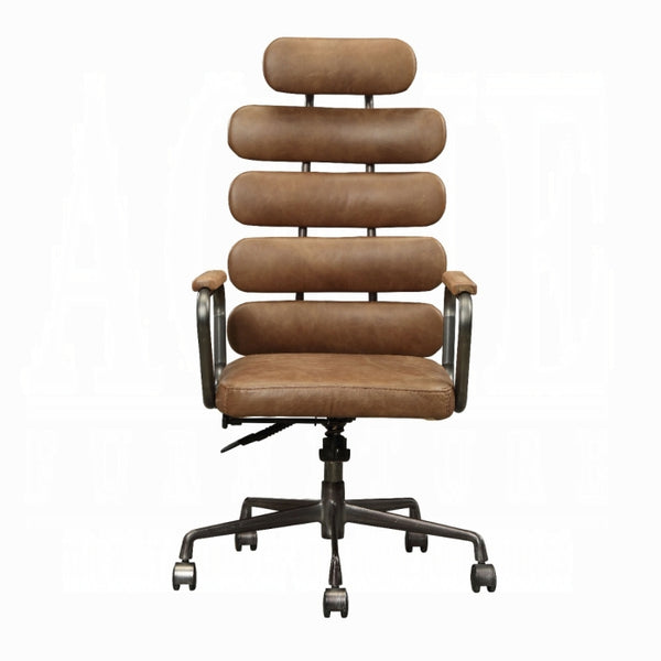 English Elm Calan High Back Executive Office Chair in Top Grain Leather with Mid Century Appeal B2726P419109