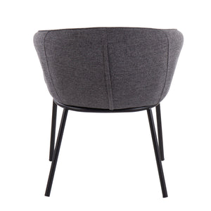 English Elm Contemporary Angular Steel Frame Accent Chair Padded Upholstered Seat for Modern Interiors B202P223423