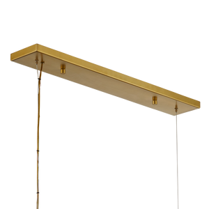 Barcarolle Linear Chandelier - Elegant Brass Fixture with White Globes for Stunning Illumination