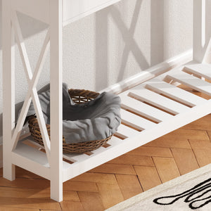 English Elm 40" Farmhouse Console Table With Drawer - Rustic White Entryway Table For Storage & Style T3771P356499