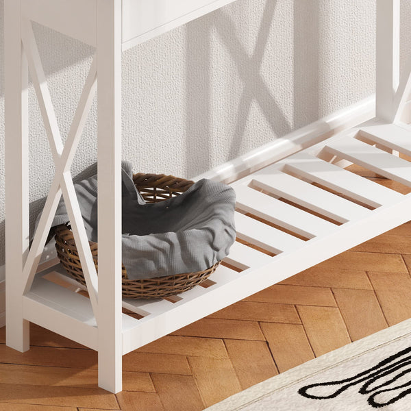 English Elm 40" Farmhouse Console Table With Drawer - Rustic White Entryway Table For Storage & Style T3771P356499