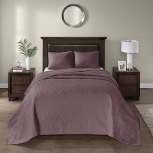 English Elm Reversible Madison Park Quebec Quilt Set King/Cal King - Cottage-Style Textured Stitching, Antimicrobial Freshness Purple 17.72 L x 15.35 W x 7.87 H B03597546