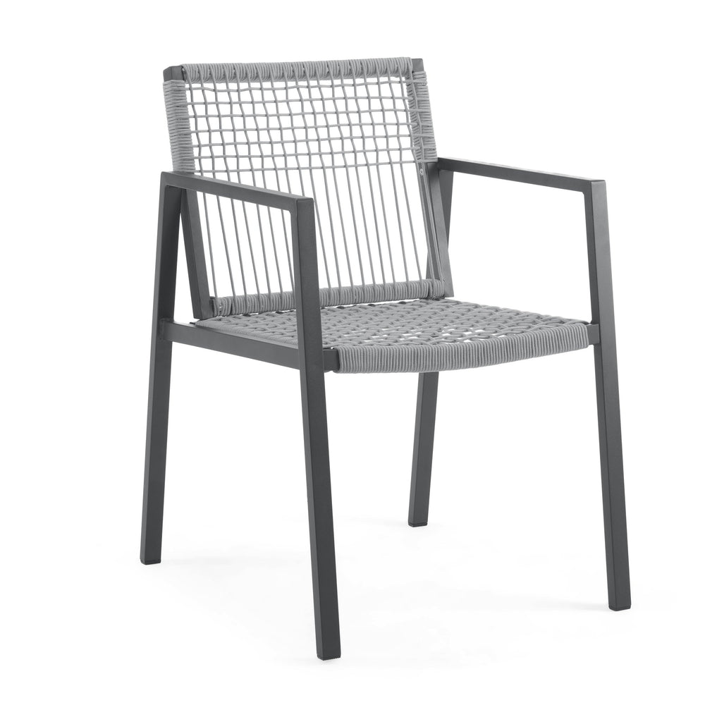 English Elm Christopher Knight Home® - Outdoor Dining Set - Modern Aluminum Table & 6 Comfortable Rope-Woven Chairs For Patio Elegance N768P196697G_66959.00BLK
