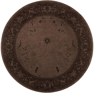 Unique Loom La Jolla Floral Machine Made Floral Rug Brown, Beige/Brown 12' 2" x 12' 2"