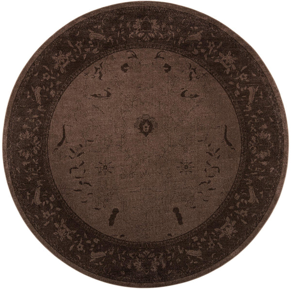 Unique Loom La Jolla Floral Machine Made Floral Rug Brown, Beige/Brown 12' 2" x 12' 2"