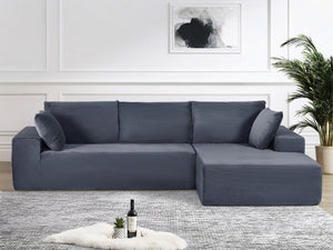English Elm Cozyform Convertible Sectional Sofa - Soft Corduroy, No Assembly, Modern Design, Comfy & Versatile! B2735P359712
