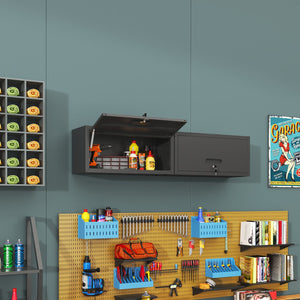 English Elm Heavy Duty Wall Mounted Steel Cabinet Locking Lift Door Garage Workshop Storage Black T2398P236482