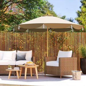 English Elm Outsunny 9 Foot Vented Market Umbrella Upf 50 Plus Polyester Shade for Patio Deck W2225P485591