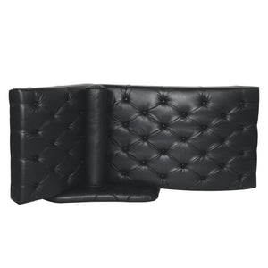 English Elm Chaise Lounge Chair Tufted Pu Leather Upholstered Accent Seat for Bedroom Living Room Black W680P415491