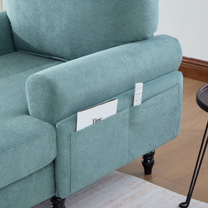 English Elm Modern Chenille Fabric Recliner Chaise Lounge Sofa with High-Resilience Foam, 550LB Capacity, Cozy Plush Backrest and Armrests for Living Room Relaxation Mint Green W395P371334