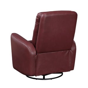 English Elm Glider Swivel Recliner Chair with Smooth Gliding Motion, Breathable Faux Leather, Luxurious Comfort and Space-Saving Design Red 34 L x 31 W x 26.5 H B011P287702