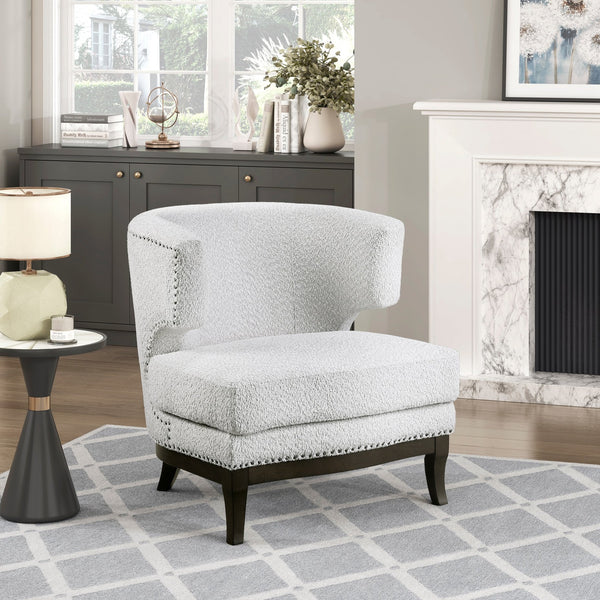 English Elm Contemporary Tufted Back Accent Chair with Reversible Removable Cushion, Solid Wood Legs, Cozy Upholstery Gray 32.5 L x 30.5 W x 26.5 H B011P379748