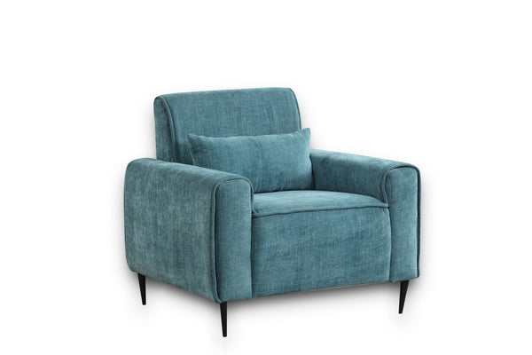 English Elm Rossa Chenille Upholstered Sofa Loveseat and Chair Set with Pocket Coil Cushions Blue B2749S00083
